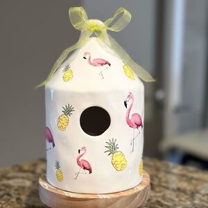Full Size Flamingo & Pineapple Birdhouse New
